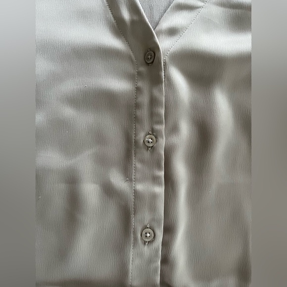 Alfani Rich Champagne Button Down Elegant Blouse with Tie Women’s 2X - Picture 12 of 15